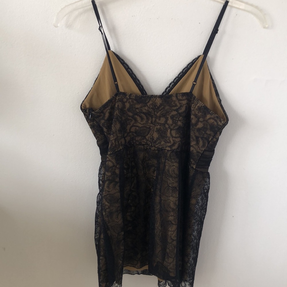 White House Black Market‎ Black Lace Camisole Top Shirred Waist Sz S- NWT - Picture 2 of 8